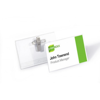 Caja de 50 identificadores pinza y alfiler pvc 54x90 durable 8101-19