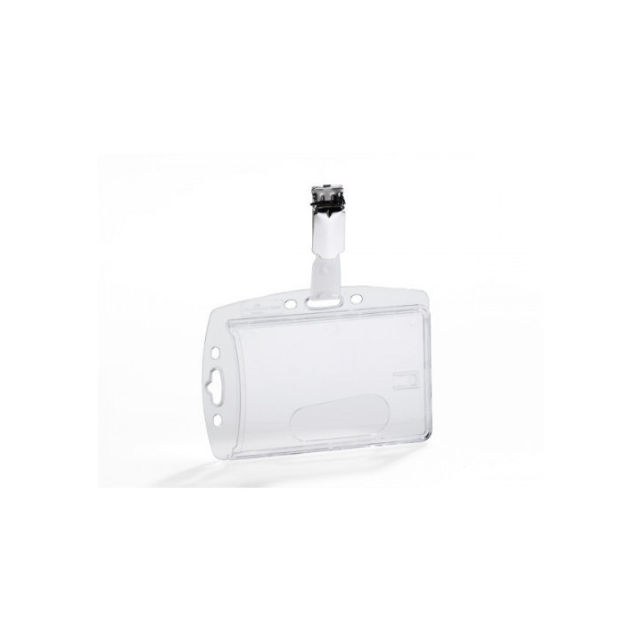 Caja de 25 identificadores rigidos con pinza para tarjetas 54x85 durable 8005-19