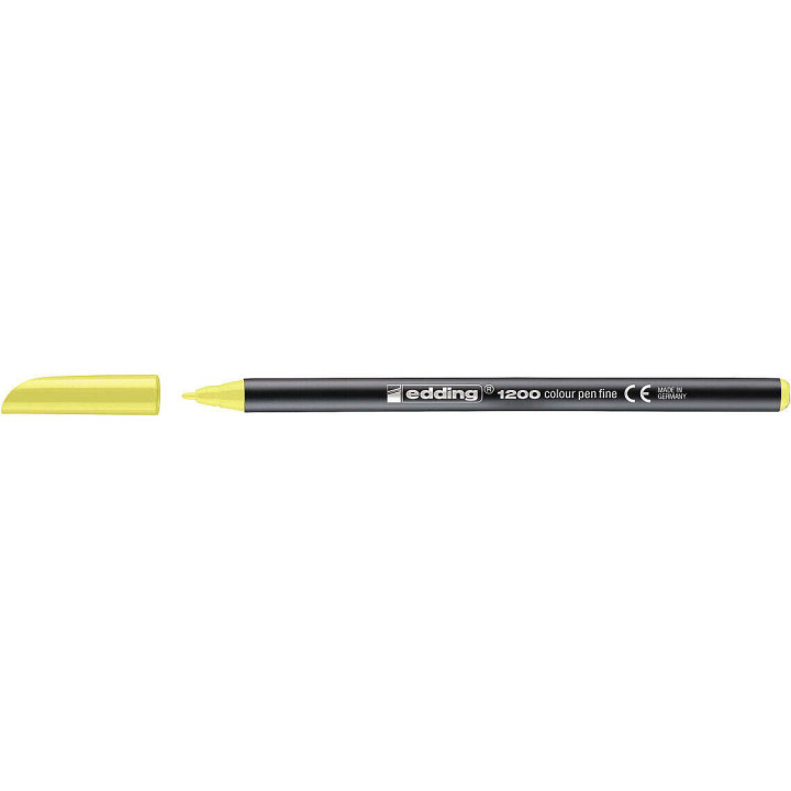 Edding 1200 Rotulador - Punta Redonda - Trazo 1mm - Tinta con Base de Agua - Color Amarillo Neon