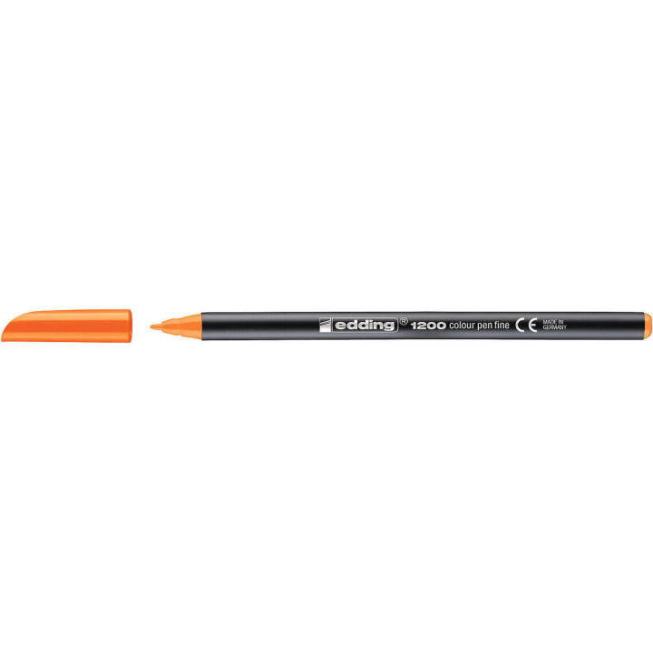 Edding 1200 Rotulador - Punta Redonda - Trazo 1mm - Tinta con Base de Agua - Color Naranja Neon