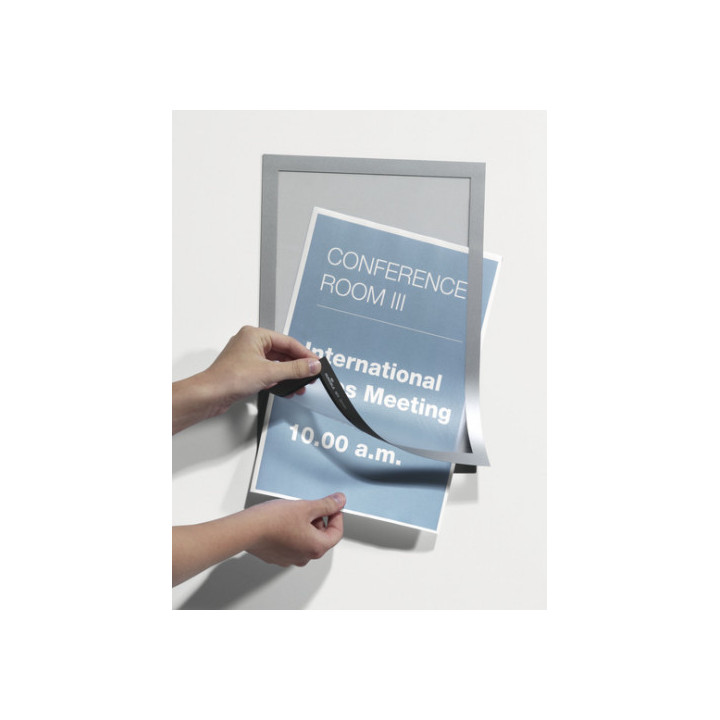 Blister 2 marco autoadhesivo magnetico duraframe a4 plata durable 4872-23