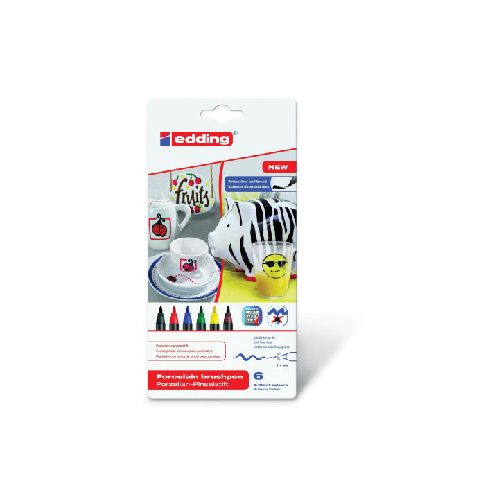 Estuche rotulador para cerámica colores básicos edding 4200-6-s-000