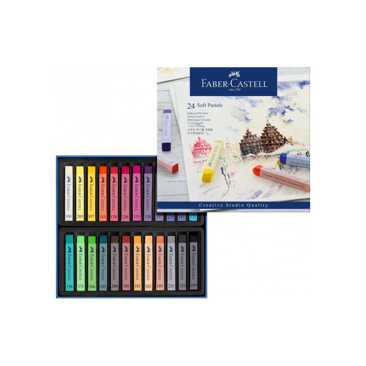 Estuche 24 barras soft pastel faber castell 128324