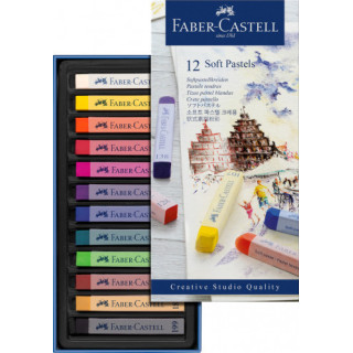 Estuche 12 barras soft pastel faber castell 128312