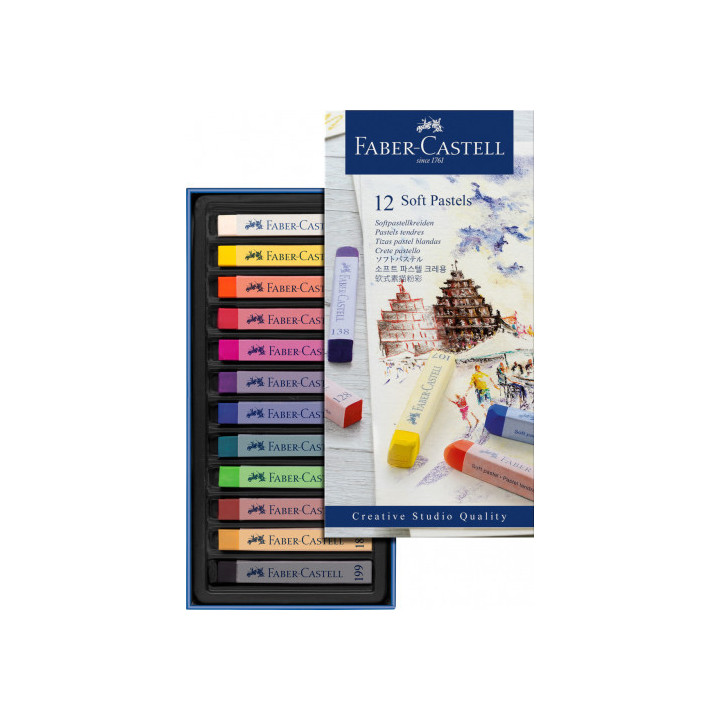 Estuche 12 barras soft pastel faber castell 128312