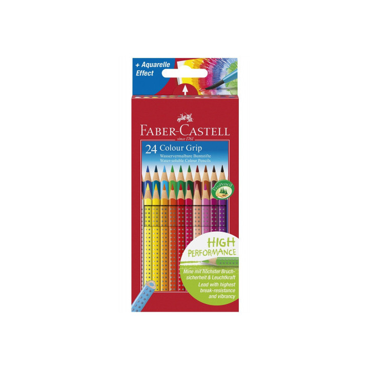 Estuche 24 lapices color grip faber castell 112424