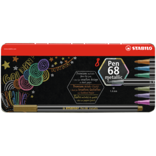 Estuche metal 6 unidades pen 68 metallic colores surtidos stabilo 6808/8-31