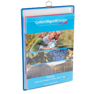 Pack de 5 fundas porta folletos en a4 vertical colgante con anilla tarifold 354001