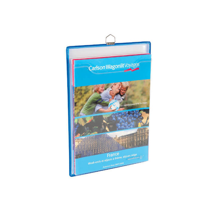 Pack de 5 fundas porta folletos en a4 vertical colgante con anilla tarifold 354001