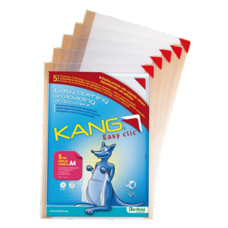 Pack de 5 funda adhesiva reposcionable kang easy clic a4 vertical/horizontal tarifold 194770