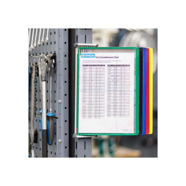 Expositor de pared para catálogos con 10 fundas a4 color surtido tarifold 414109