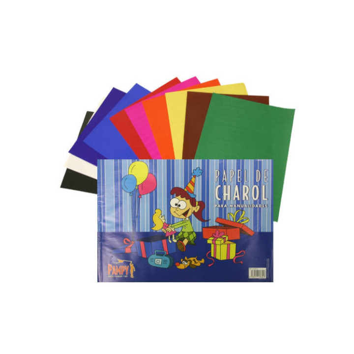 Cuaderno de papel charol 10 hojas colores 33 x 23 cm. bismark 313634