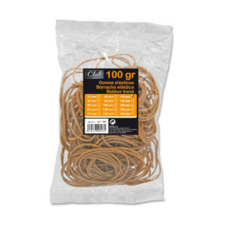 Bolsa 100 gr. gomas elasticas nº 15 de 15 cm. largo office club 320513