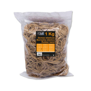 Bolsa 1 kg. gomas elasticas nº 60 de 6 cm. largo office club 300827