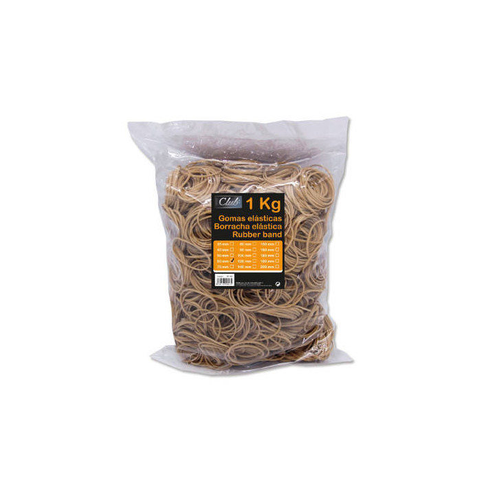 Bolsa 1 kg. gomas elasticas nº 60 de 6 cm. largo office club 300827