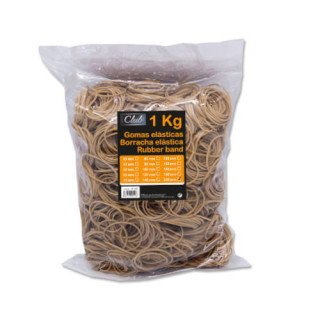 Bolsa 1 kg. gomas elasticas nº 200 de 20 cm. largo office club 320518
