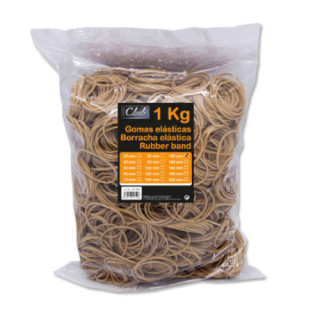 Bolsa 1 kg. gomas elasticas nº 150 de 15 cm. largo office club 301759