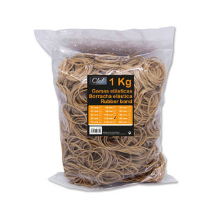 Bolsa 1 kg. gomas elasticas nº 120 de 12 cm. largo office club 300832