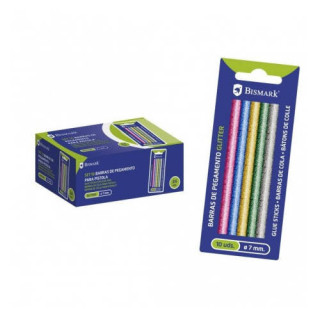 Blister 10 barras de pegamento silicona glitter 7