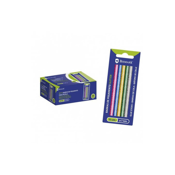 Blister 10 barras de pegamento silicona glitter 7