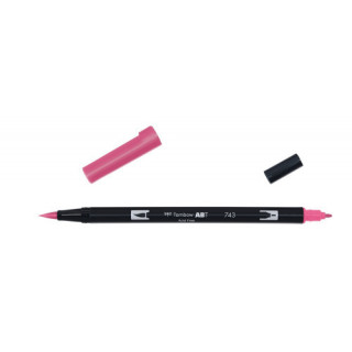 Rotulador doble punta pincel color hot pink tombow abt-743
