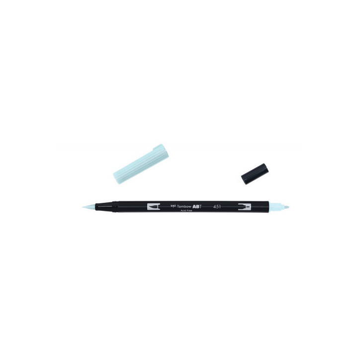 Rotulador doble punta pincel color sky blue tombow abt-451