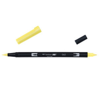 Rotulador doble punta pincel color pale yellow tombow abt-062