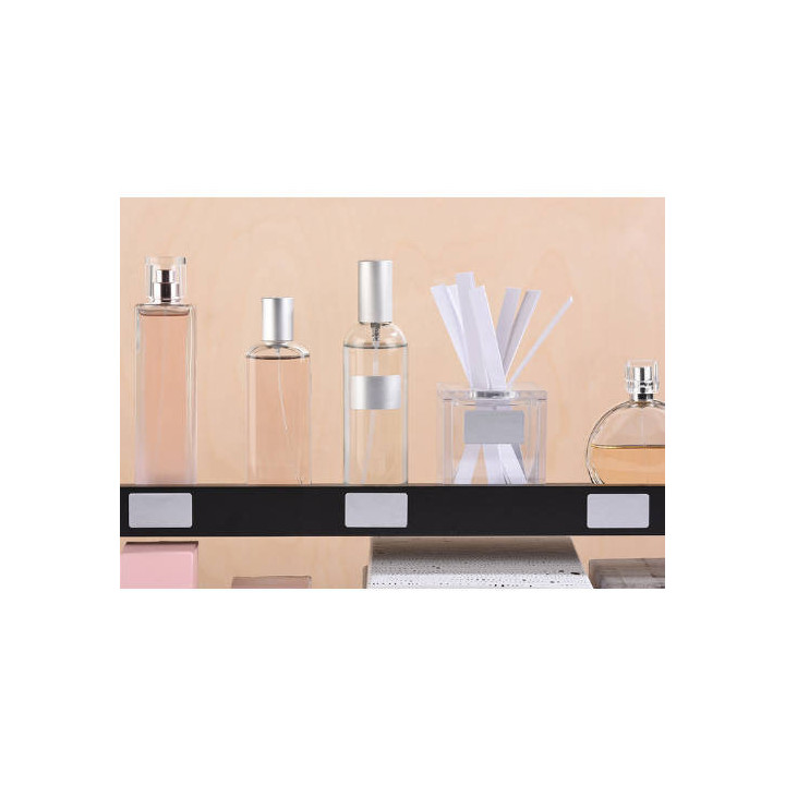 Kit 10 hojas etiquetas satinadas plateadas