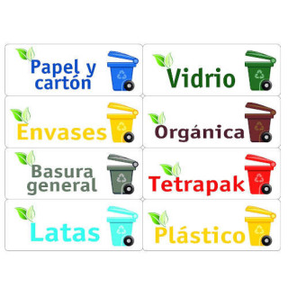 Kit 24 etiquetas para basura surtís