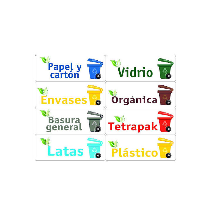 Kit 24 etiquetas para basura surtís