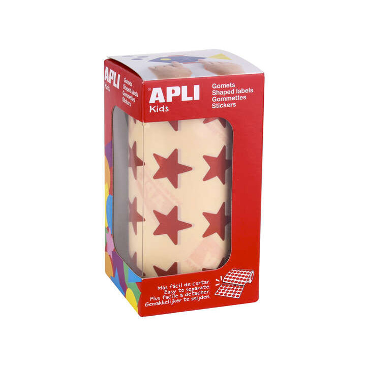 Apli Gomets Estrella 19.5mm - 1416 Unidades por Rollo - Adhesivo Permanente - Ideal para Actividades Infantiles