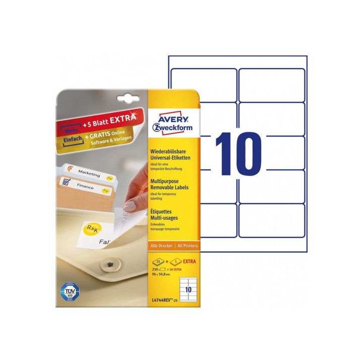 Paquete 25 hojas etiquetas despegables ecológicas