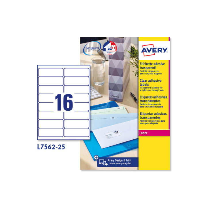 Paquete 25 hojas etiquetas transparentes quickpeel-impresoras láser-99