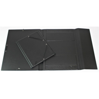 Carpeta formato cuarto gomas y sopalas pvc negra iberplas 341cs00