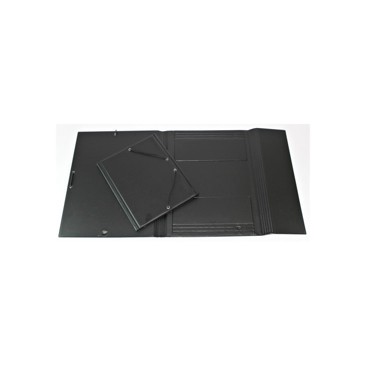 Carpeta formato cuarto gomas y sopalas pvc negra iberplas 341cs00