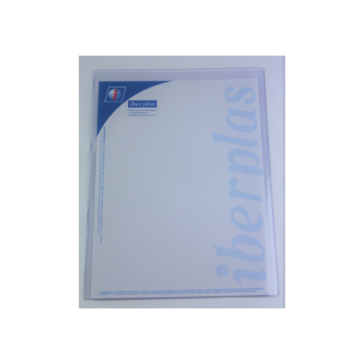 Caja 50 fundas formato folio "u" portadocumentos  pvc cristal 150 micras iberplas 84q50