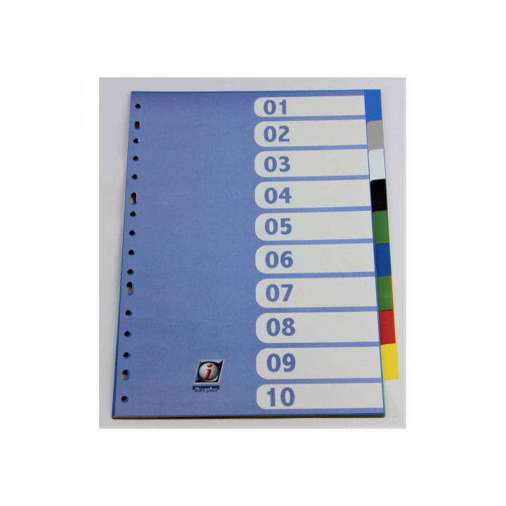 Separador formato folio pvc multitaladro 10 pestañas opaco iberplas 717om