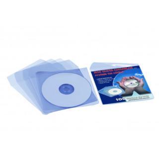 Caja 100 fundas pvc cristal cd/dvd 125x125mm + solapa iberplas 479d100
