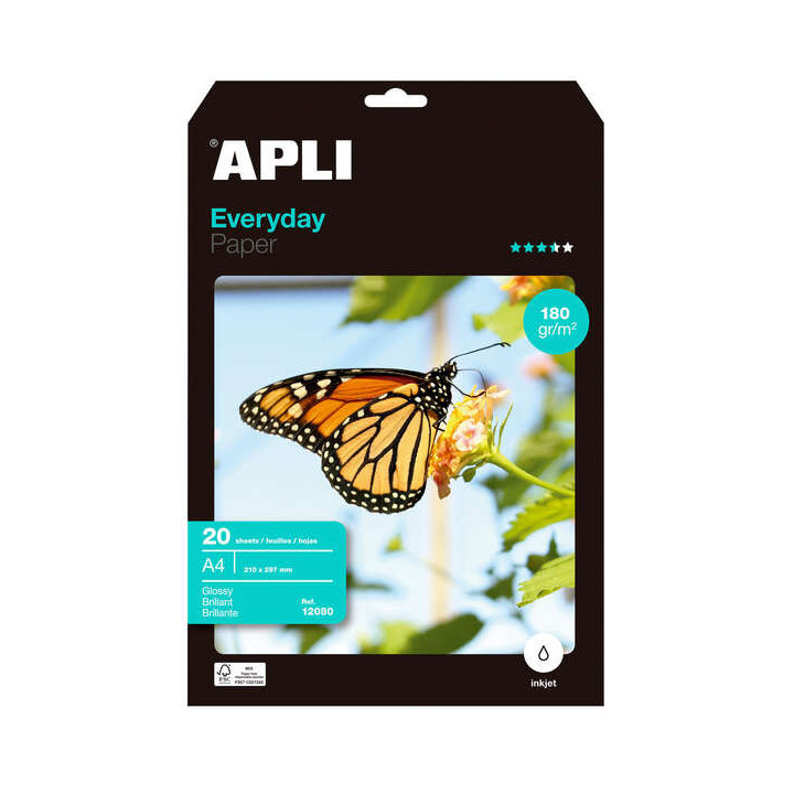 Apli Papel Fotografico Everyday A4 180g 20 Hojas