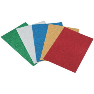 Set 5 laminas eva 20x30 cm. purpurina colores surtidos faibo 1658-00