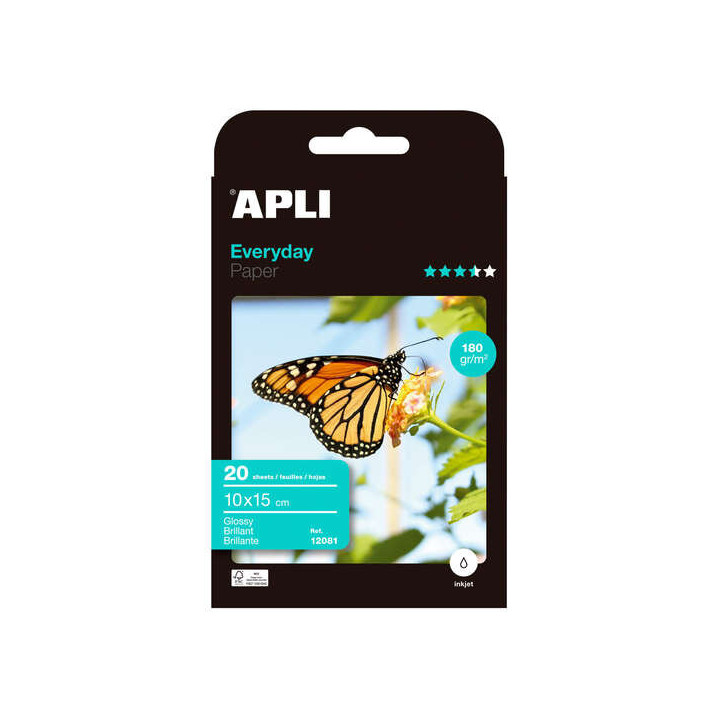 Apli Papel Fotografico Everyday 10 x 15 cm 180g 20 Hojas