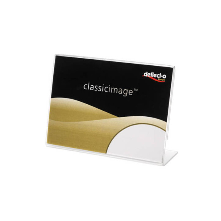 Expositor de sobremesa en forma l poliestireno a4 horizontal deflecto 47301