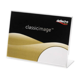 Expositor de sobremesa en forma l poliestireno 90x60 mm. horizontal deflecto 480301