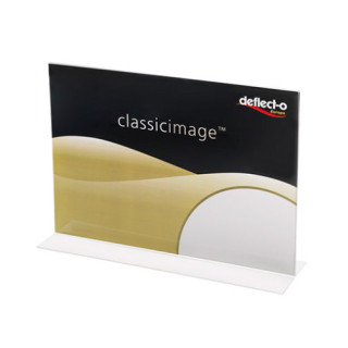 Expositor de sobremesa en forma t a 2 caras poliestireno a5 horizontal deflecto 47905