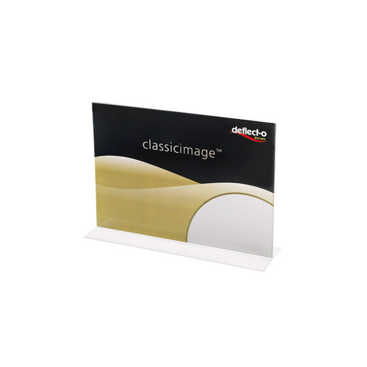 Expositor de sobremesa en forma t a 2 caras poliestireno a5 horizontal deflecto 47905