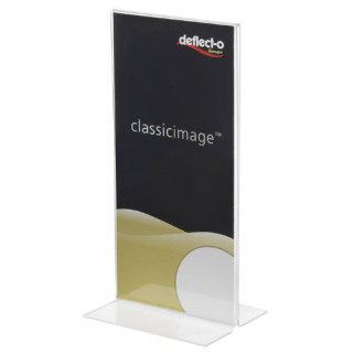 Expositor de sobremesa en forma t a 2 caras poliestireno 1/3 a4 vertical deflecto 45101
