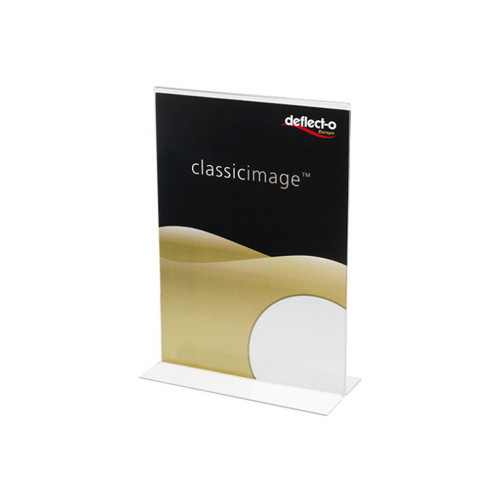 Expositor de sobremesa en forma t a 2 caras poliestireno a5 vertical deflecto 47901