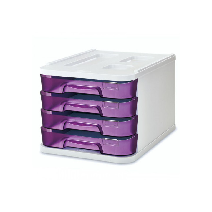 Modulo de 4 cajones poliestireno violeta fluor faibo 1000m-58