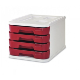 Modulo de 4 cajones poliestireno rojo faibo 1000m-03