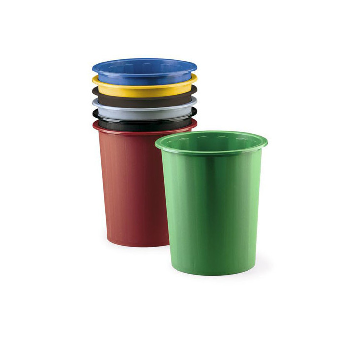 Papelera cerrada de plástico 14 l. color verde faibo 305-04